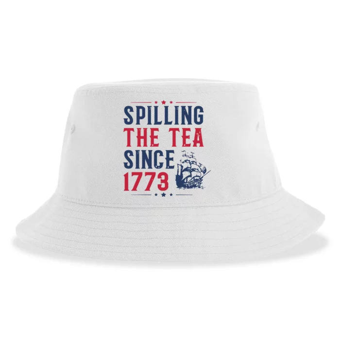 Spilling The Tea Since 1773 History Teacher Gift Funny History Teacher Sustainable Bucket Hat