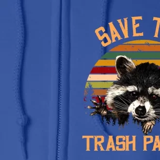 Save The Trash Pandas Raccoon Gift Raccoon Animal Funny Gift Full Zip Hoodie