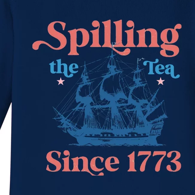 Spilling The Tea Since 1773 Baby Long Sleeve Bodysuit