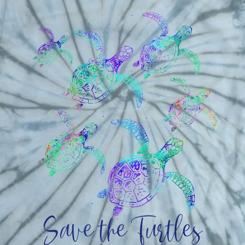 SAVE THE TURTLES Sea Turtle Lover Earth Day Activist Quote Tie-Dye T-Shirt