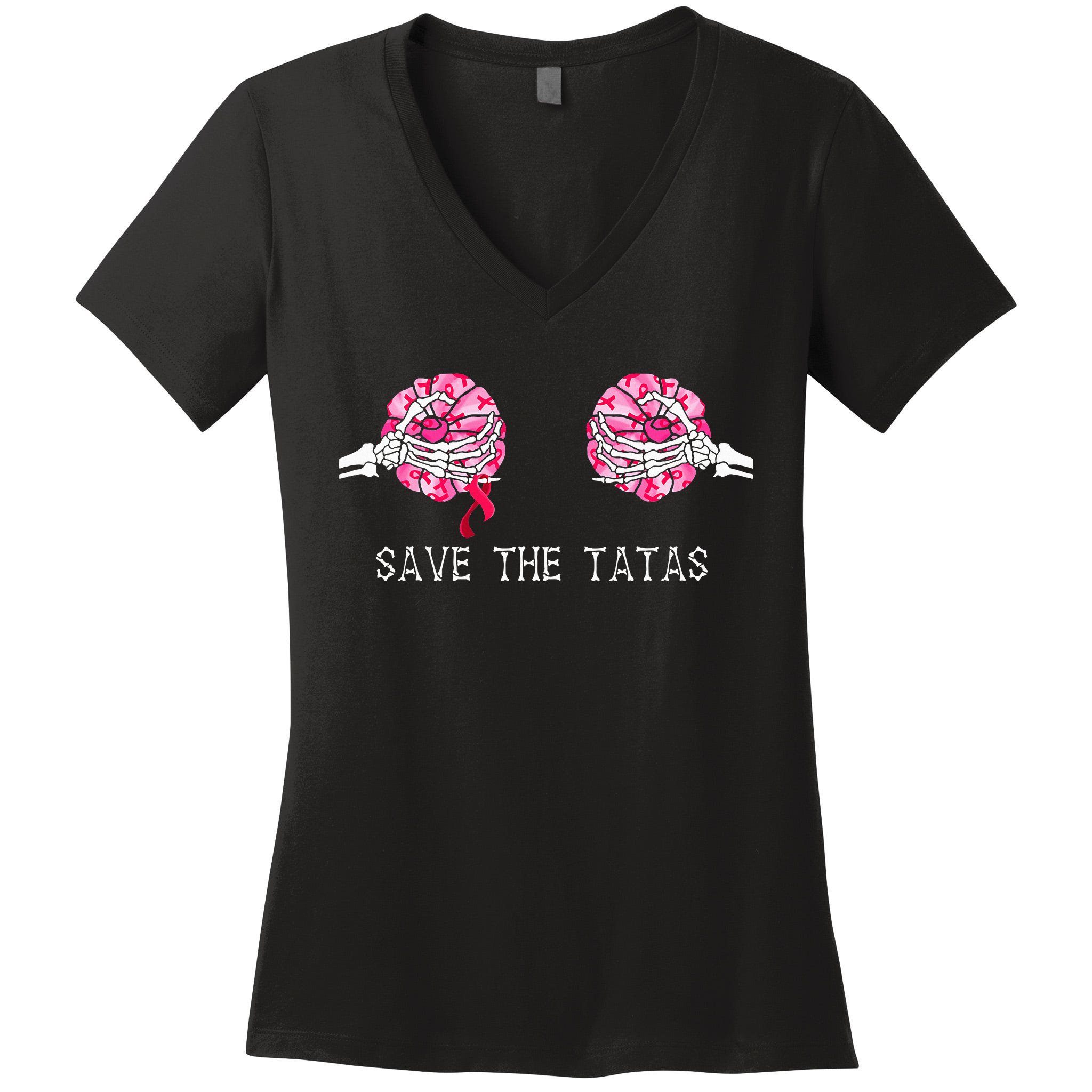Breast Cancer Funny Save The Ta Tas Gift Long Sleeve T Shirt Tees For Women