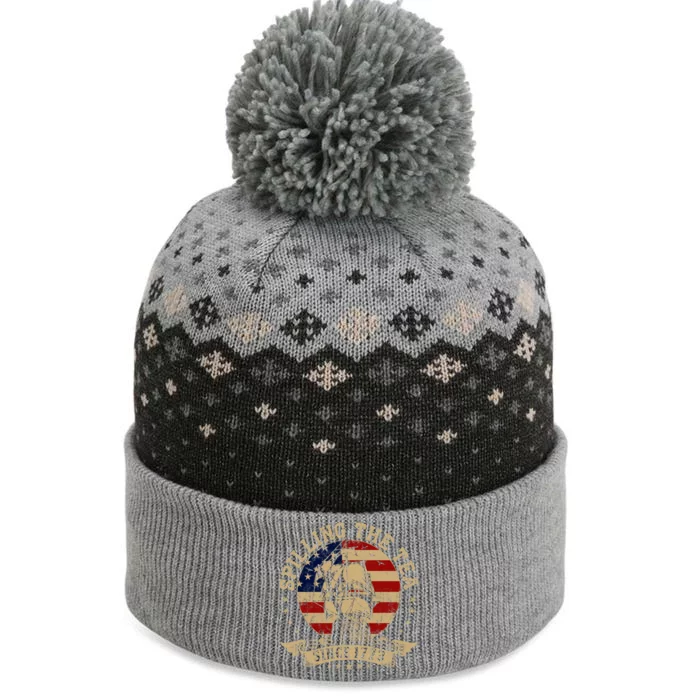 Spilling The Tea Since 1773 Vintage Us History Teacher The Baniff Cuffed Pom Beanie