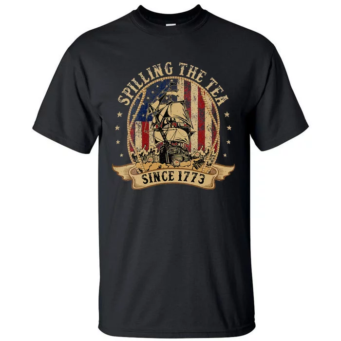 Spilling The Tea Since 1773 American History Teacher Vintage Tall T-Shirt