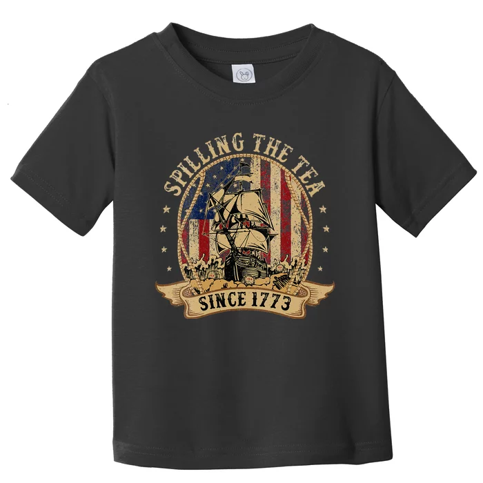 Spilling The Tea Since 1773 American History Teacher Vintage Toddler T-Shirt