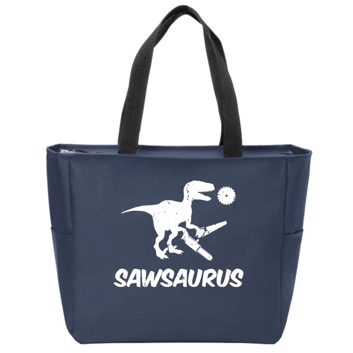 Sawsaurus TRex Tyrannosaurus Rex Funny Zip Tote Bag