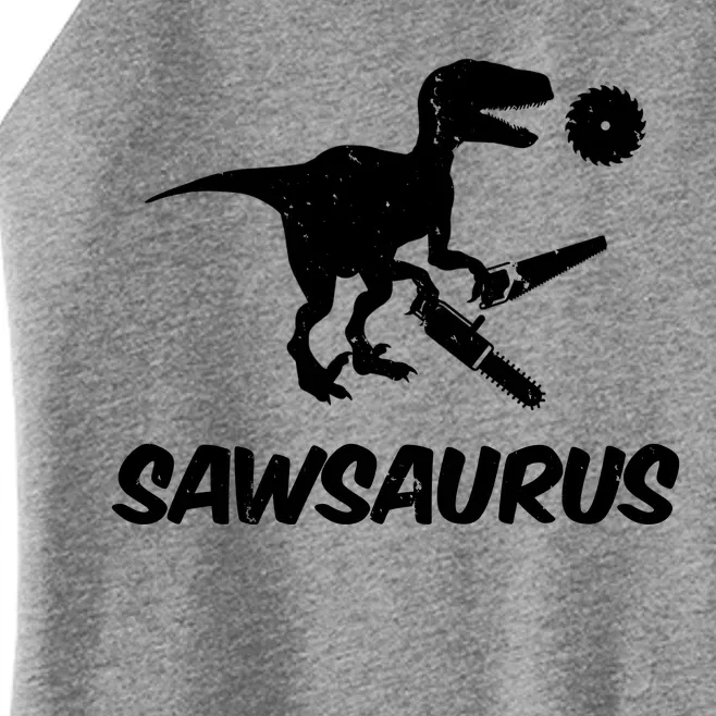 Sawsaurus TRex Tyrannosaurus Rex Funny Women’s Perfect Tri Rocker Tank