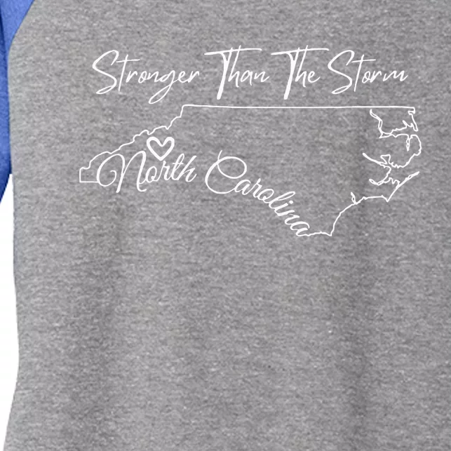 Strong Than The Storm Strong North Carolina Women's Tri-Blend 3/4-Sleeve Raglan Shirt