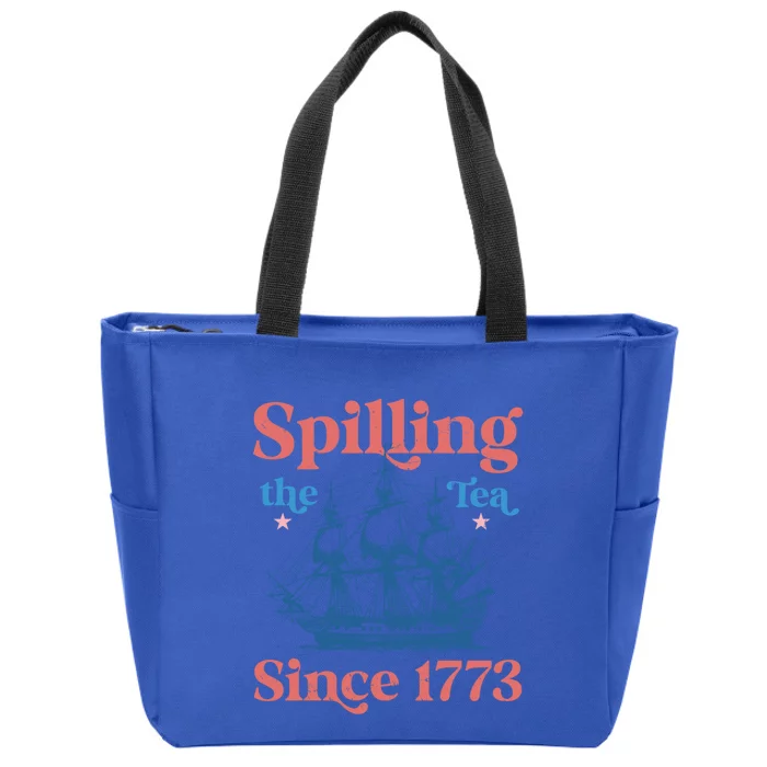 Spilling The Tea Since 1773 History Teacher Funny 4th July Gift Zip Tote Bag