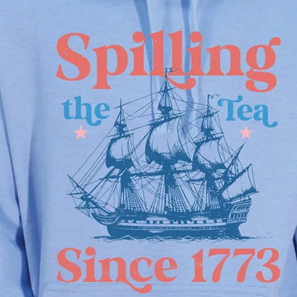 Spilling The Tea Since 1773 History Teacher Funny 4th July Gift Unisex Surf Hoodie