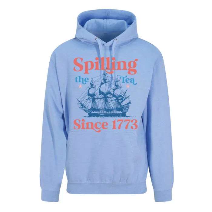 Spilling The Tea Since 1773 History Teacher Funny 4th July Gift Unisex Surf Hoodie