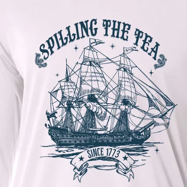 Spilling The Tea Since 1773 America Freedom Cooling Performance Long Sleeve Crew