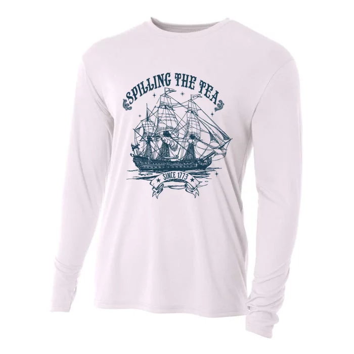 Spilling The Tea Since 1773 America Freedom Cooling Performance Long Sleeve Crew