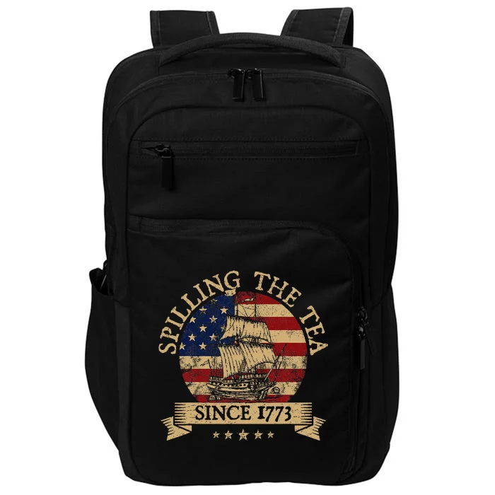 Spilling The Tea Since 1773 Vintage Us History Teacher Impact Tech Backpack