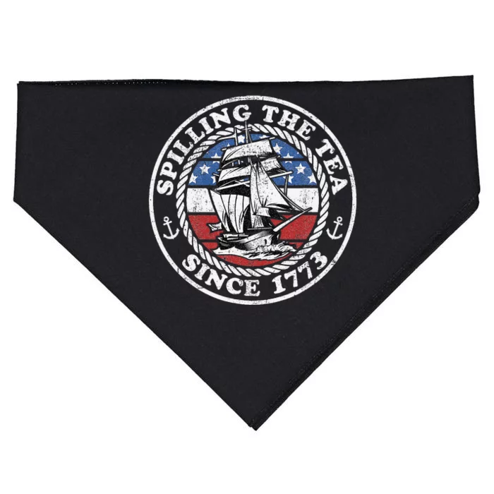 Spilling The Tea Since 1773 Funny US History Teacher Boston USA-Made Doggie Bandana