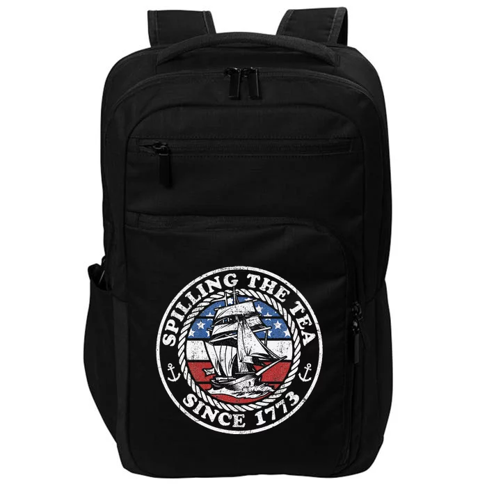 Spilling The Tea Since 1773 Funny US History Teacher Boston Impact Tech Backpack