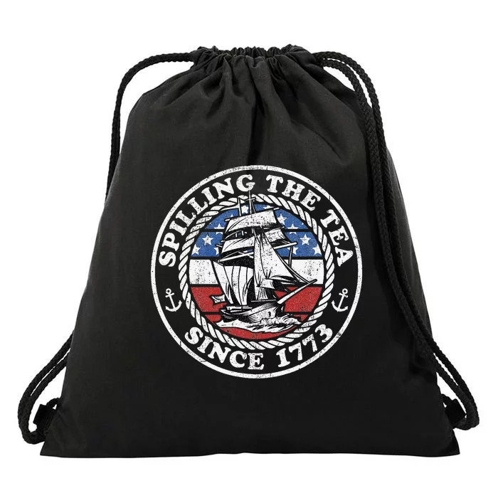 Spilling The Tea Since 1773 Funny US History Teacher Boston Drawstring Bag