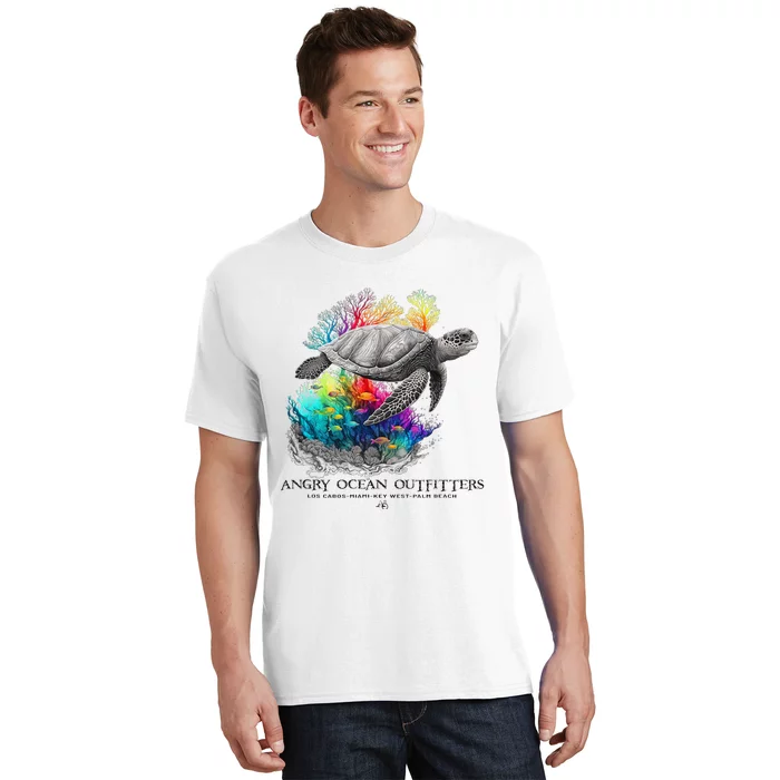 Sea Turtle Tropical Colorful Beach Ocean Travel Souvenir T-Shirt