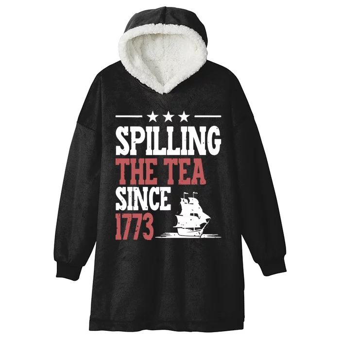 Spilling The Tea Since 1773 Funny History Teacher Hooded Wearable Blanket