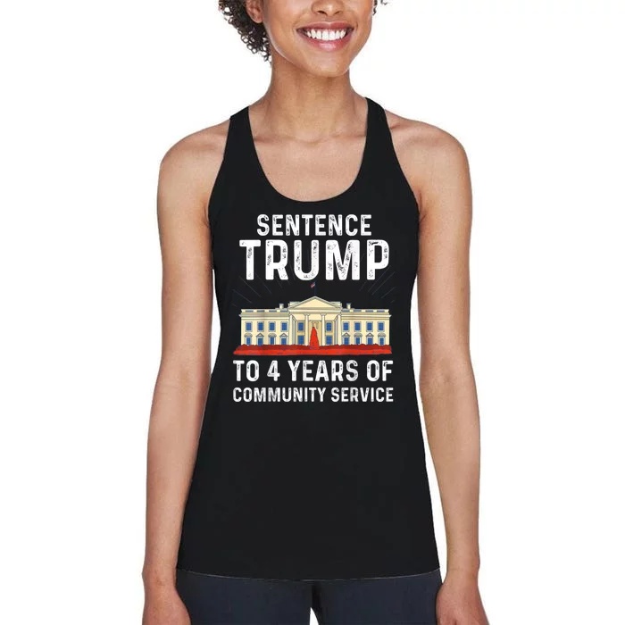 Sentence Trump To 4 Years Of Community Service Women's Racerback Tank