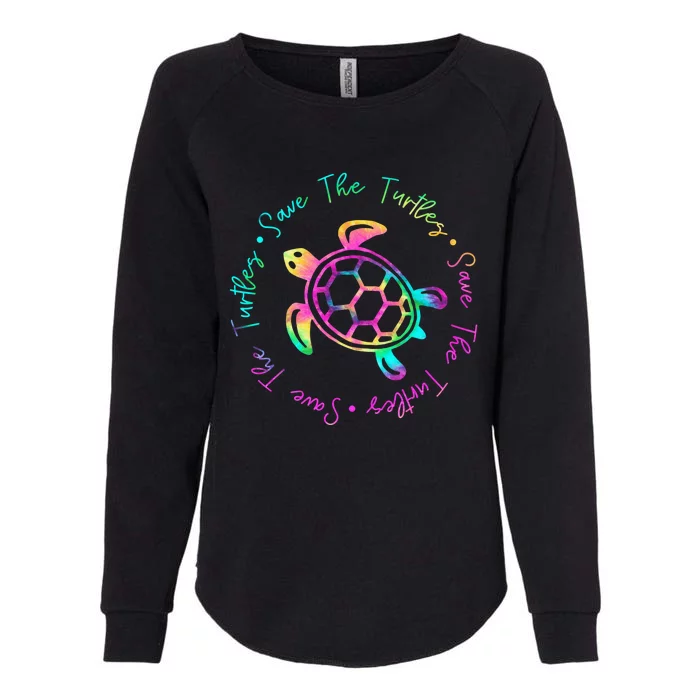 Save The Turtles Tie Dye Sea Turtle Save Earth Ocean Planet Womens California Wash Sweatshirt