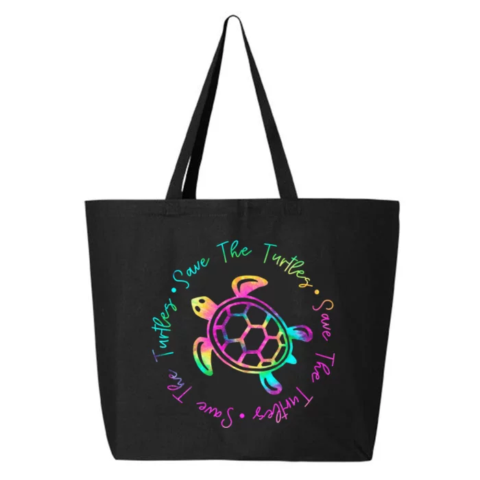 Save The Turtles Tie Dye Sea Turtle Save Earth Ocean Planet 25L Jumbo Tote