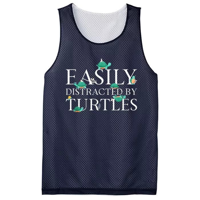 Sea Turtle Tortoise Easily Distracted By Turtles Mesh Reversible Basketball Jersey Tank