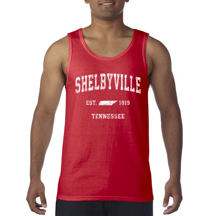 Shelbyville Tennessee Tn Vintage Athletic Sports Tank Top