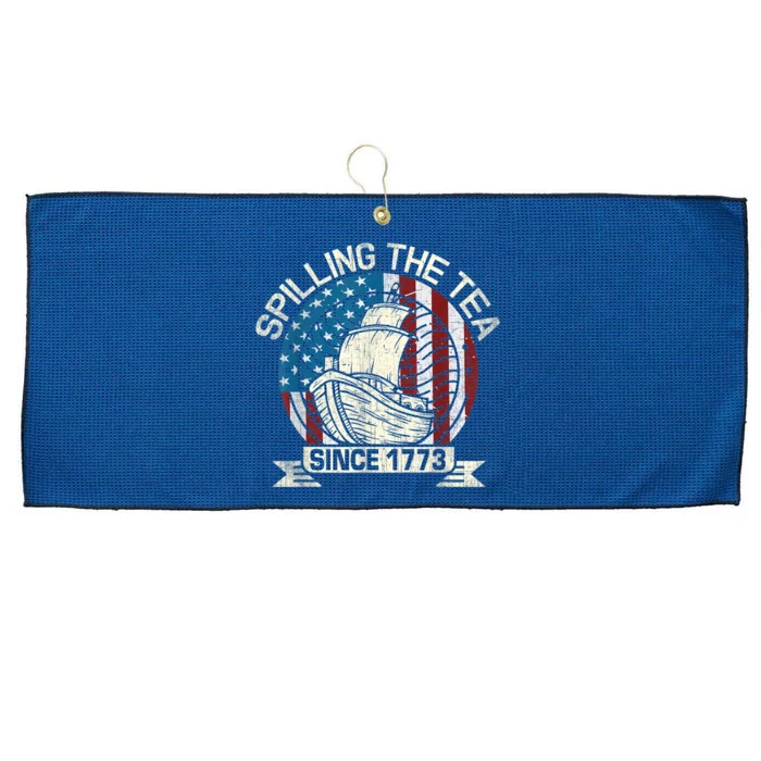 Spilling The Tea Since 1773 Patriotic Tea Party July 4th Large Microfiber Waffle Golf Towel