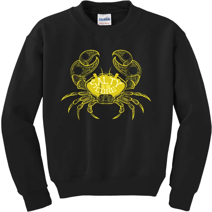 Salty To The Core Crab Kids Sweatshirt