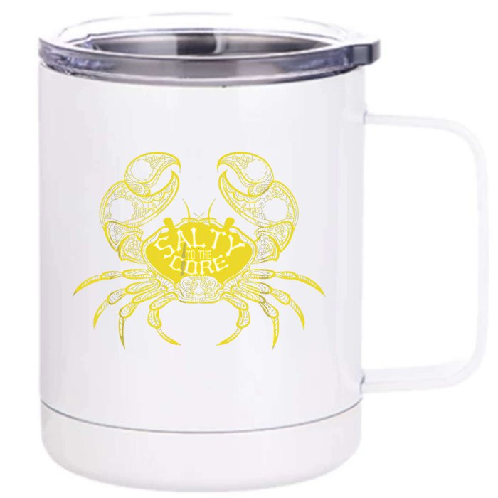 Salty To The Core Crab Front & Back 12oz Stainless Steel Tumbler Cup