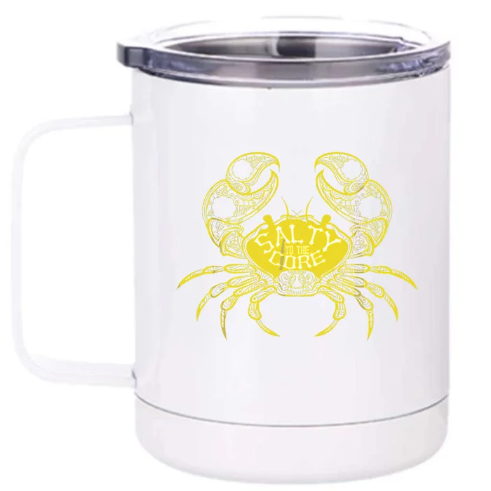 Salty To The Core Crab Front & Back 12oz Stainless Steel Tumbler Cup