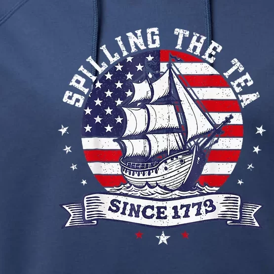 Spilling The Tea Since 1773 History Teacher Performance Fleece Hoodie