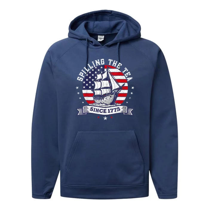 Spilling The Tea Since 1773 History Teacher Performance Fleece Hoodie