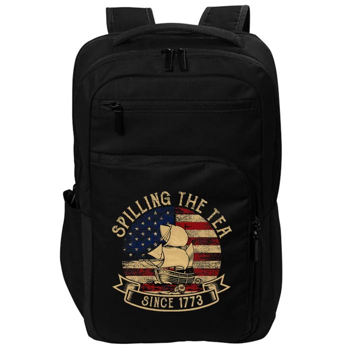 Spilling The Tea Since 1773 American History Teacher Vintage Impact Tech Backpack