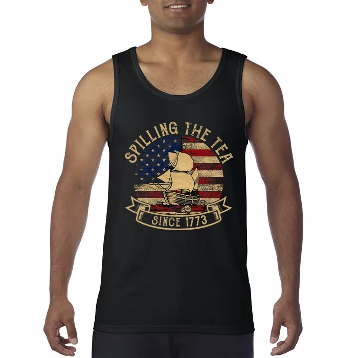 Spilling The Tea Since 1773 American History Teacher Vintage Tank Top