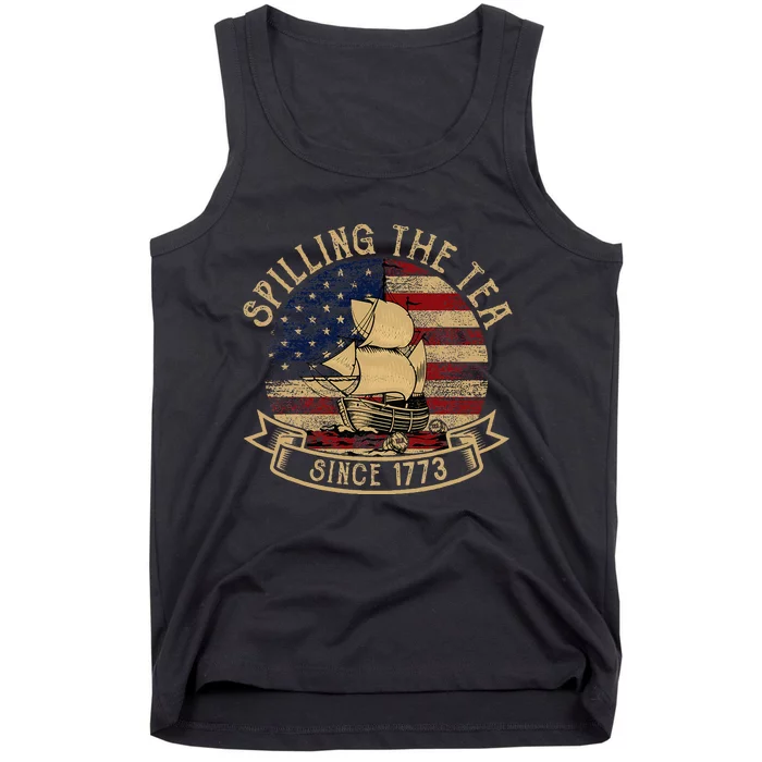 Spilling The Tea Since 1773 American History Teacher Vintage Tank Top