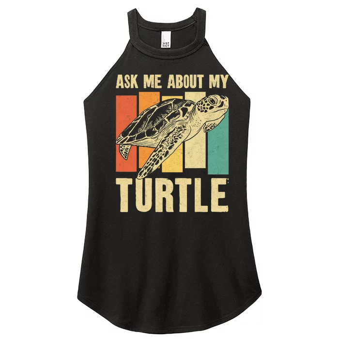 Sea Turtle Tortoise Retro Vintage Ask Me About My Turtle Women’s Perfect Tri Rocker Tank