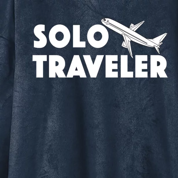 Solo Travel Traveler Rv Camper Road Trip Funny Gift Hooded Wearable Blanket