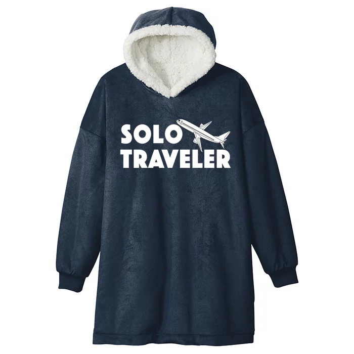 Solo Travel Traveler Rv Camper Road Trip Funny Gift Hooded Wearable Blanket