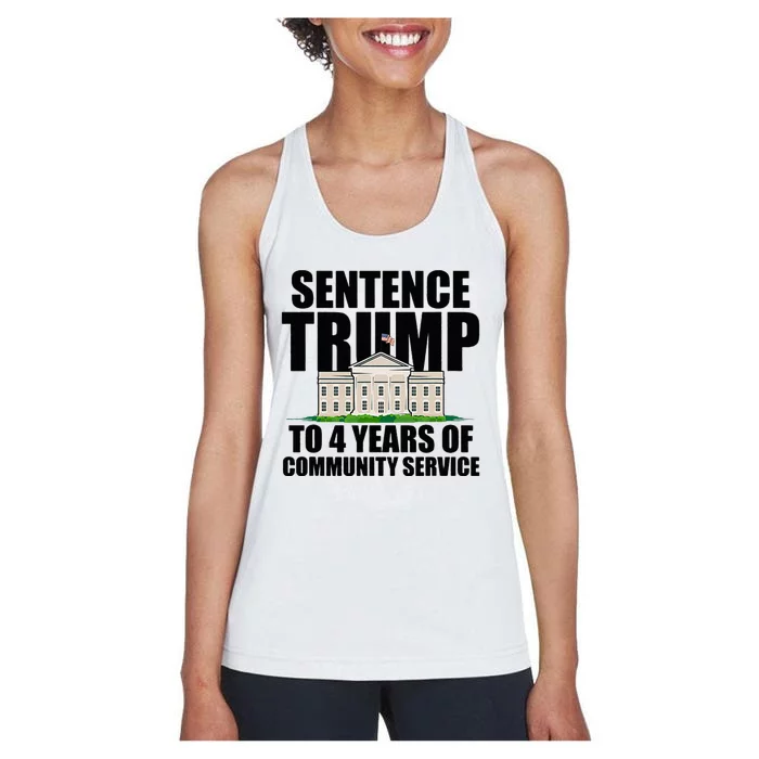 Sentence Trump To 4 Years Of Community Service Women's Racerback Tank