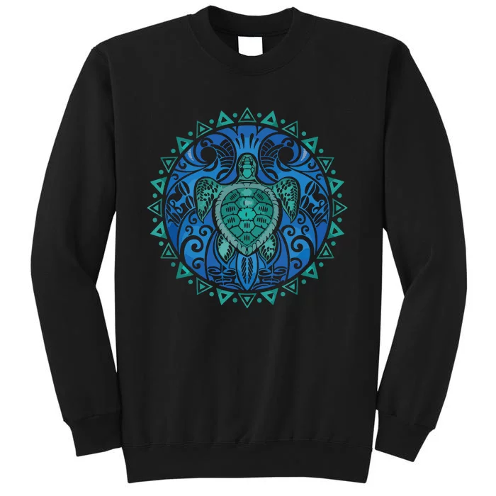 Sea Turtle Tribal Hawaiian Hawaii Turtles Lover Gift Tall Sweatshirt