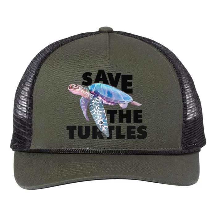 Save The Turtle.S Beach Graphic Premium Retro Rope Trucker Hat Cap