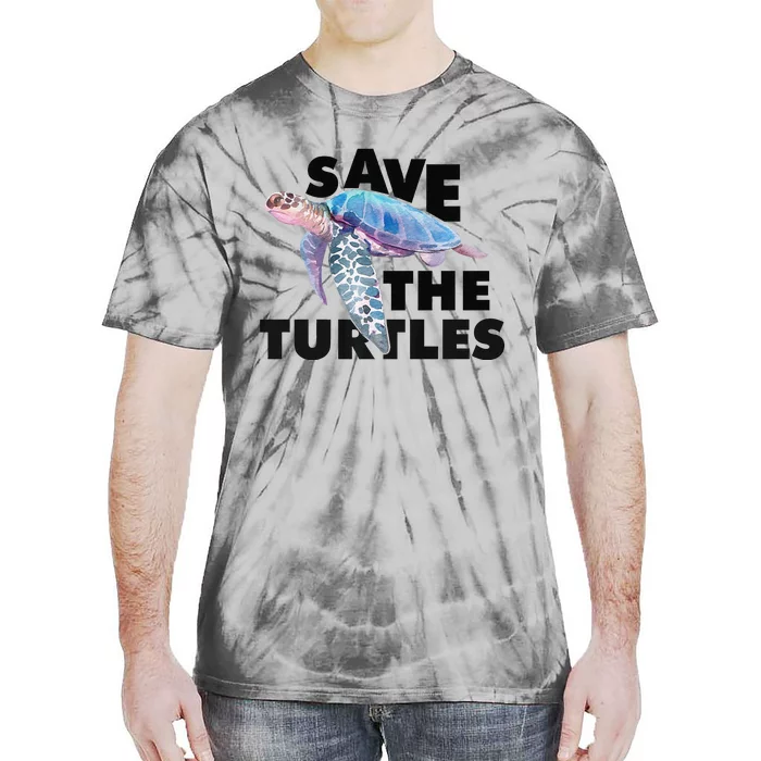 Save The Turtle.S Beach Graphic Premium Tie-Dye T-Shirt