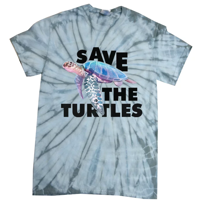 Save The Turtle.S Beach Graphic Premium Tie-Dye T-Shirt