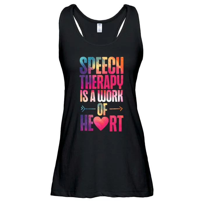 Speech Therapist Therapy Assistant SLP Watercolor Speech Ladies Essential Flowy Tank