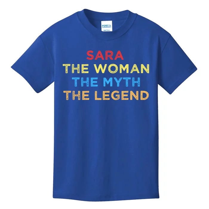 Sara The The Myth The Legend Vintage Sunset Cool Gift Kids T-Shirt