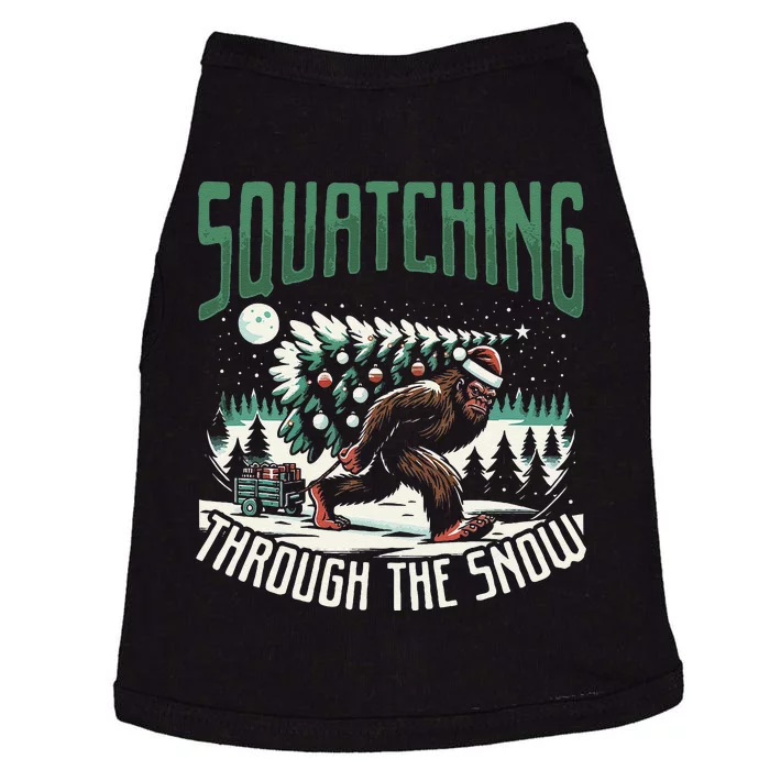 Squatching Through The Snow Bigfoot Carrying Christmas Tree Doggie Tank