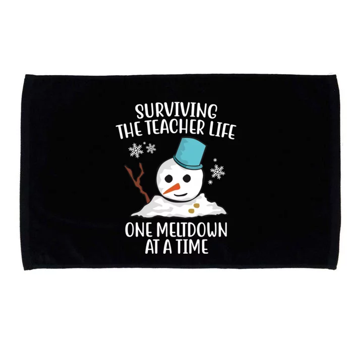 Surviving The Teacher Life One Meltdown At A Time Funny Holiday Microfiber Hand Towel