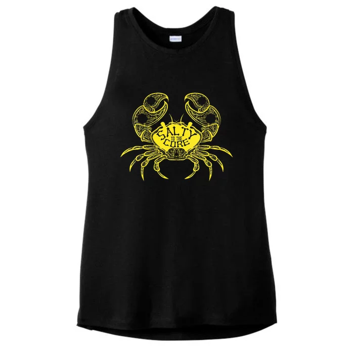 Salty To The Core Crab Ladies Tri-Blend Wicking Tank