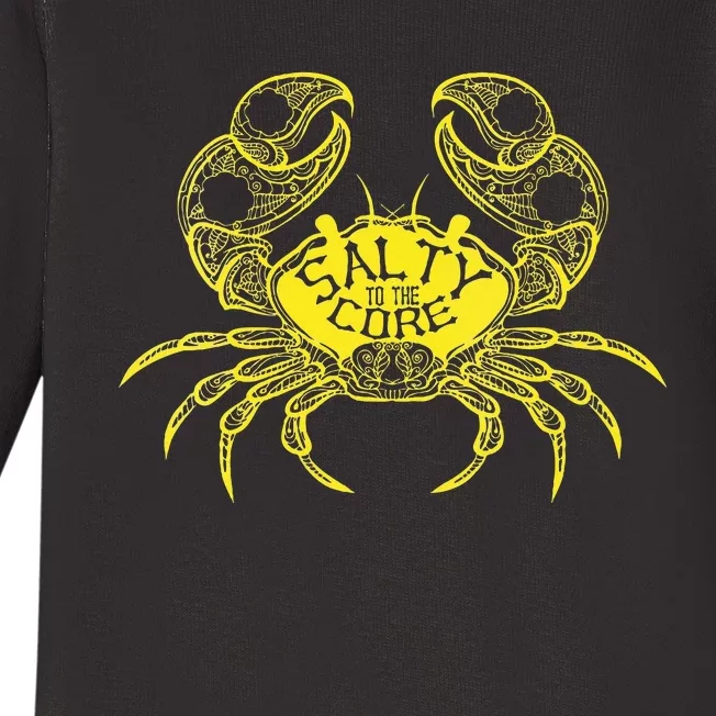 Salty To The Core Crab Baby Long Sleeve Bodysuit